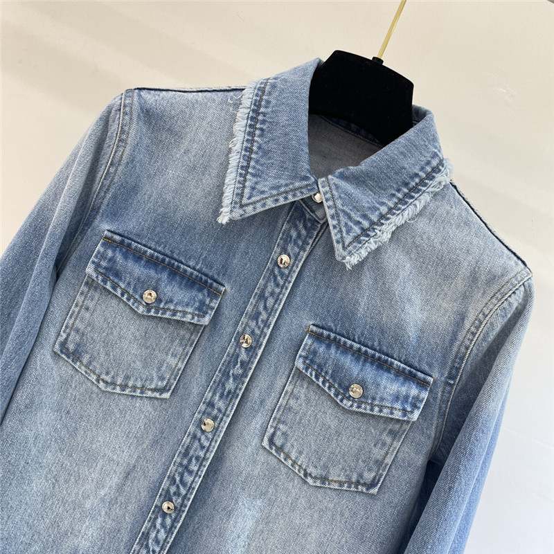 Chloé raw edge denim shirt