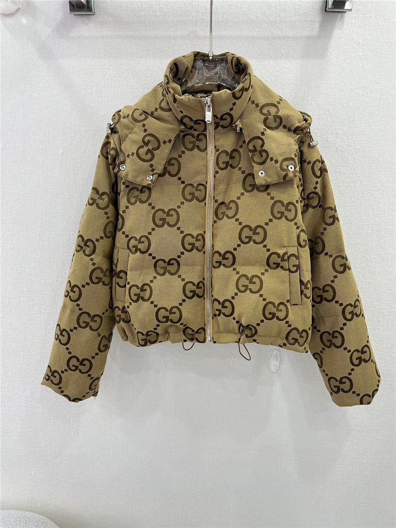 GG Monogram Hooded Down Jacket