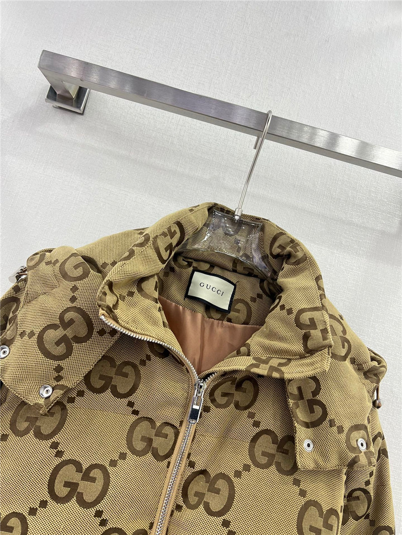 GG Monogram Hooded Down Jacket