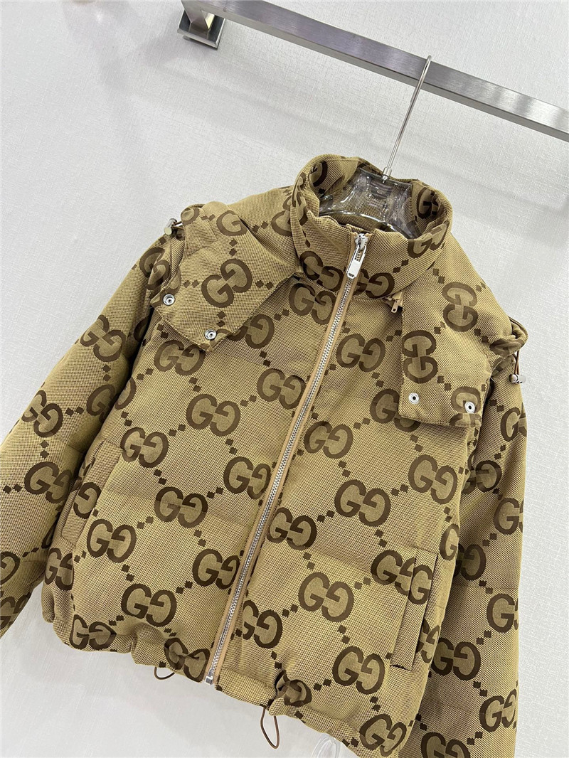GG Monogram Hooded Down Jacket