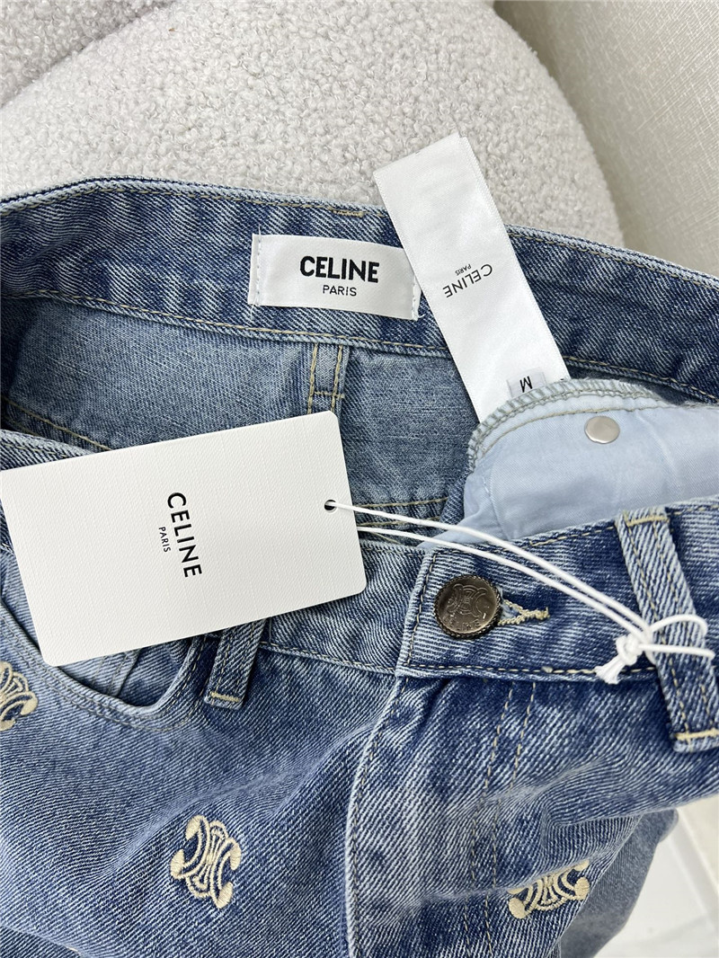 Ce1i*e new arc de triomphe printed logo straight jeans