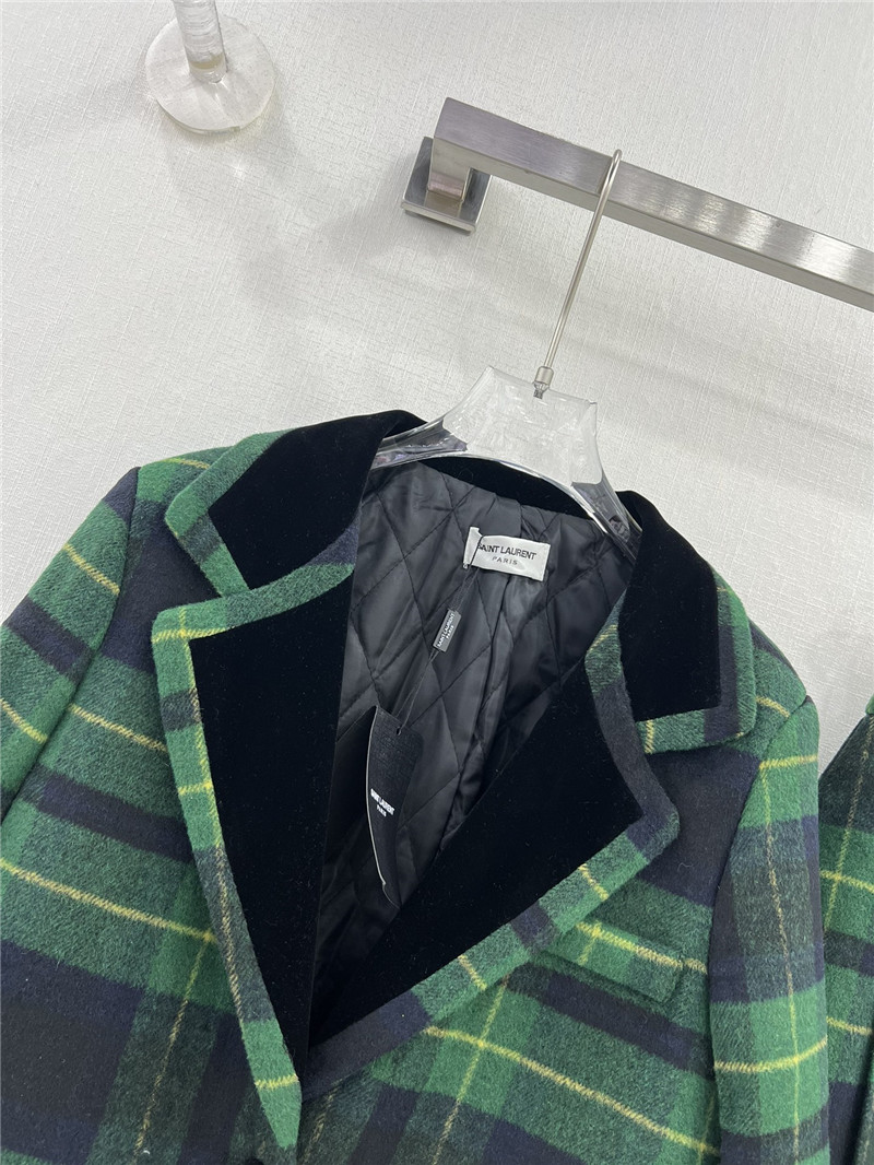 Y51 green plaid patchwork lapel suit + pleated skirt suit