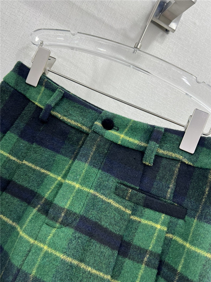 Y51 green plaid patchwork lapel suit + pleated skirt suit