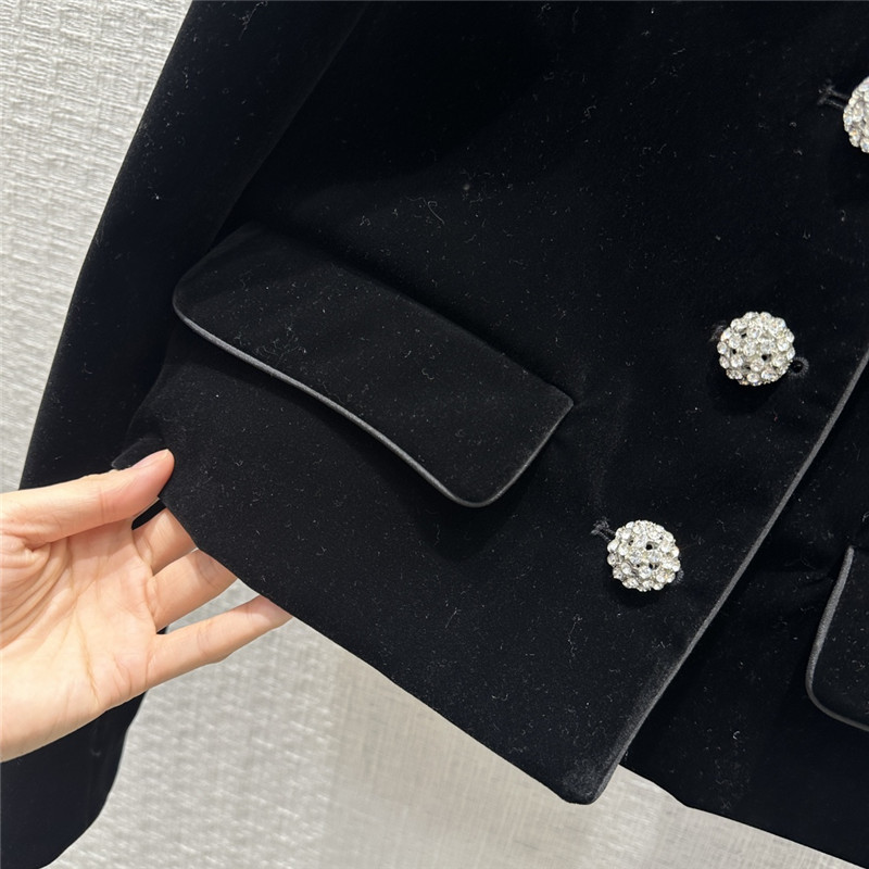 M1um1u new navy collar velvet suit