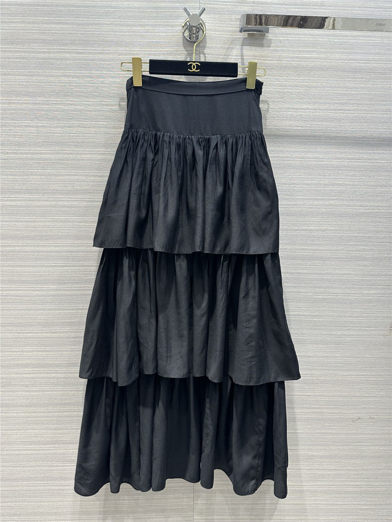 Ch**el elegant girly layered black long skirt
