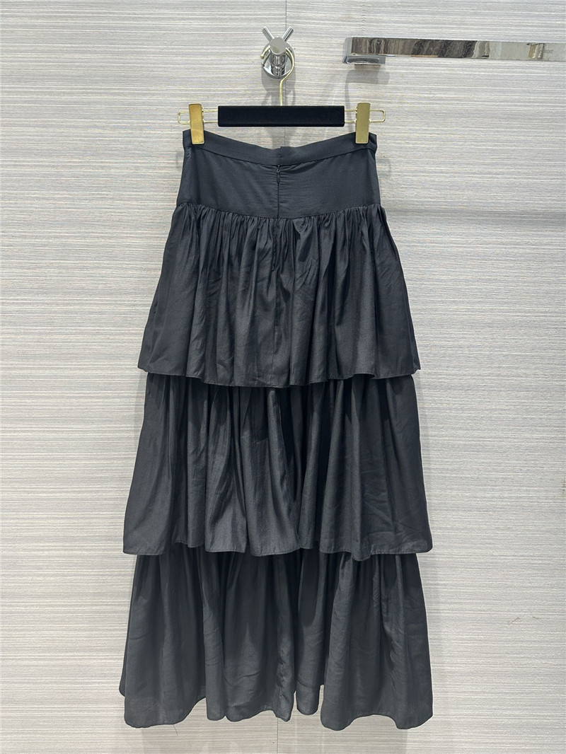 Ch**el elegant girly layered black long skirt