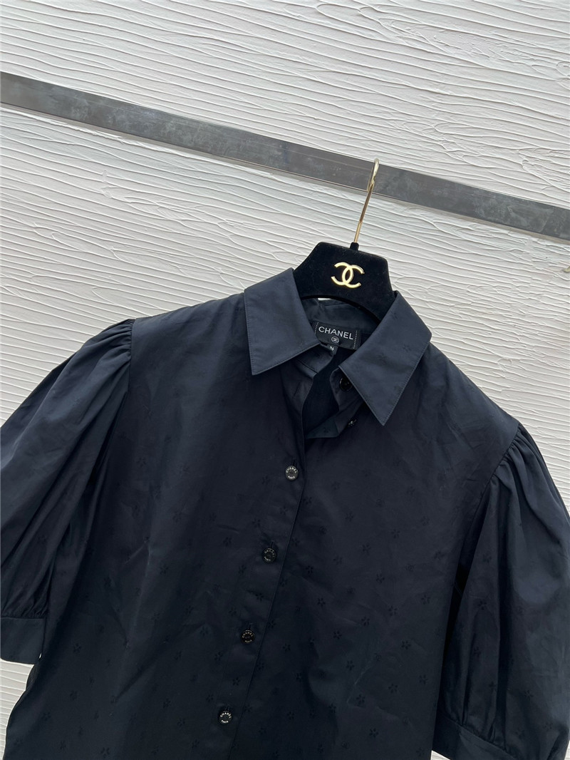 Ch**el early spring jacquard short-sleeved shirt
