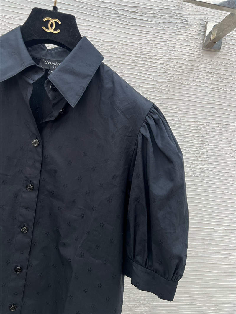 Ch**el early spring jacquard short-sleeved shirt