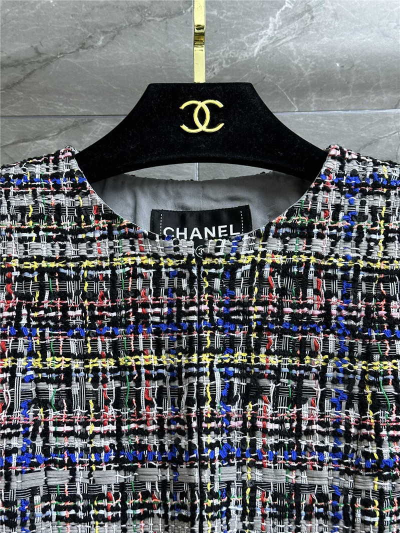 Ch**el colorful tweed short coat