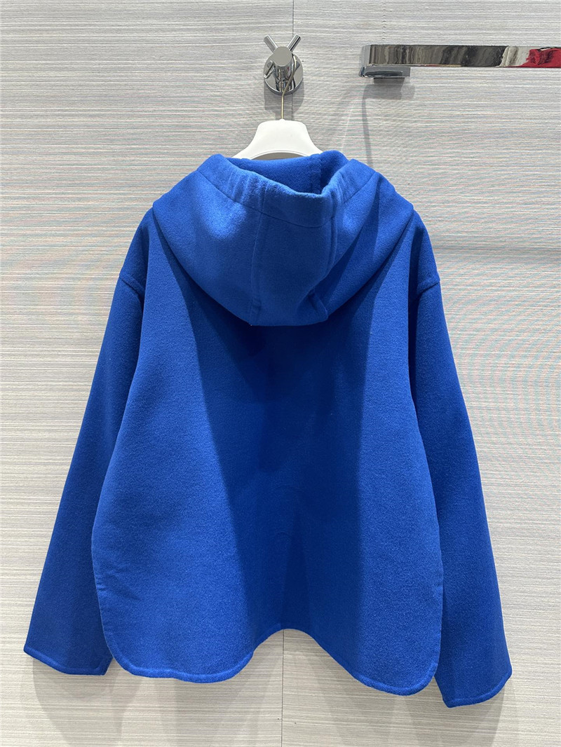 L0ew* hooded leather cashmere jacket