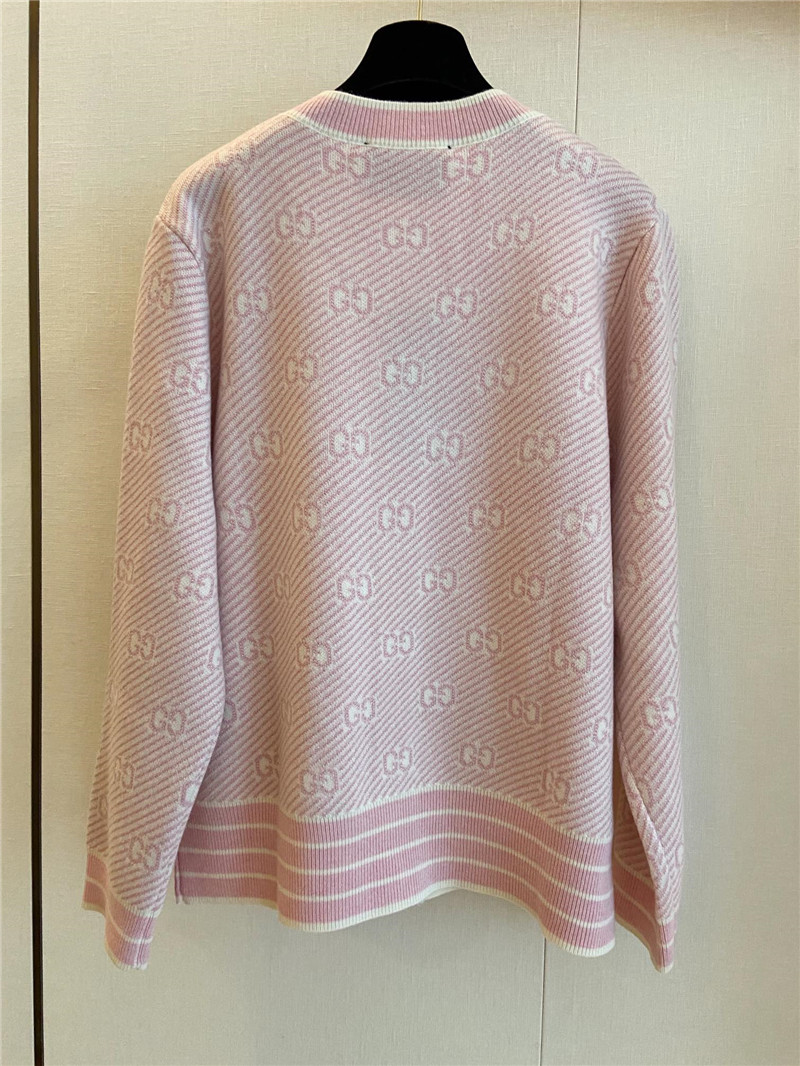 Gvc*1 jacquard gg knitted cardigan pink