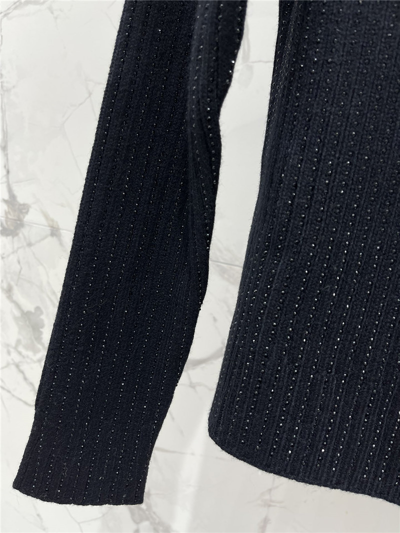 Ch**el logo crew neck sweater in navy