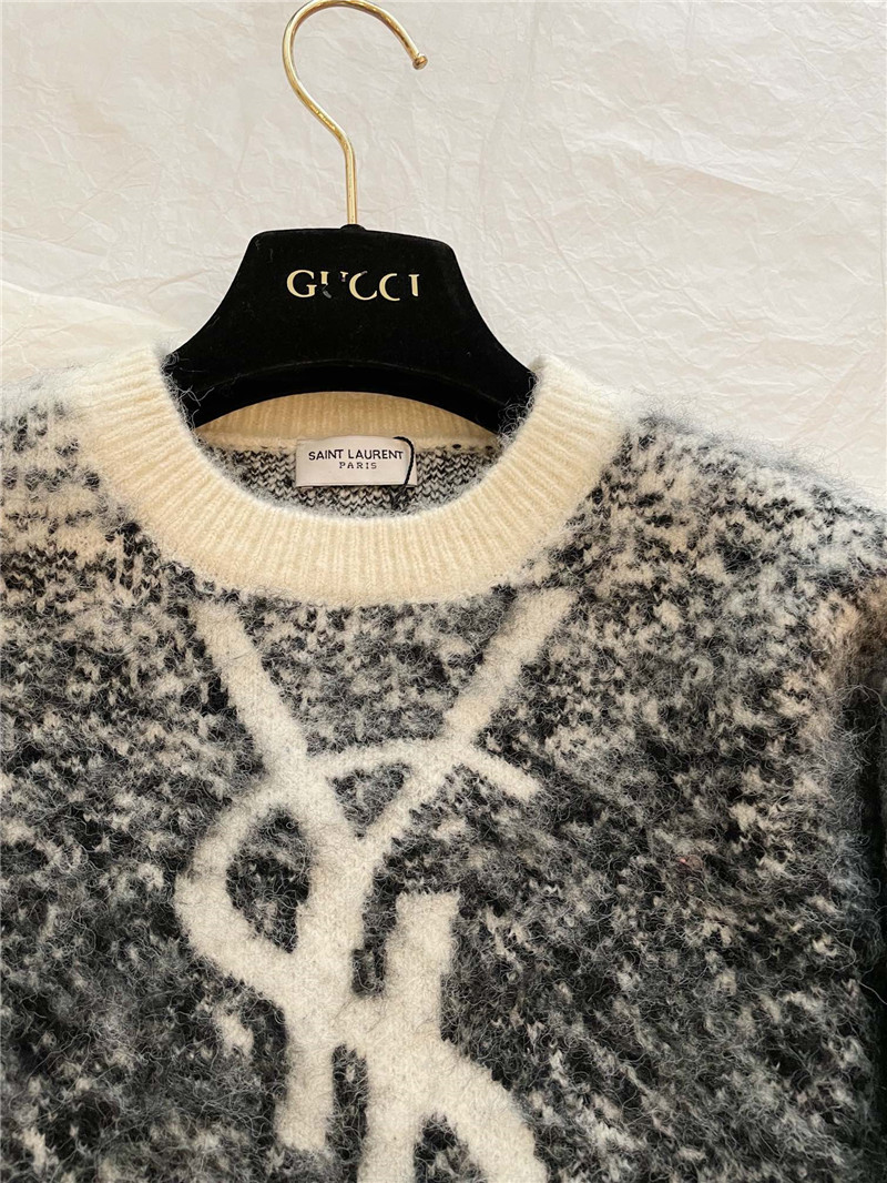 Y51 logo gradient mohair sweater white