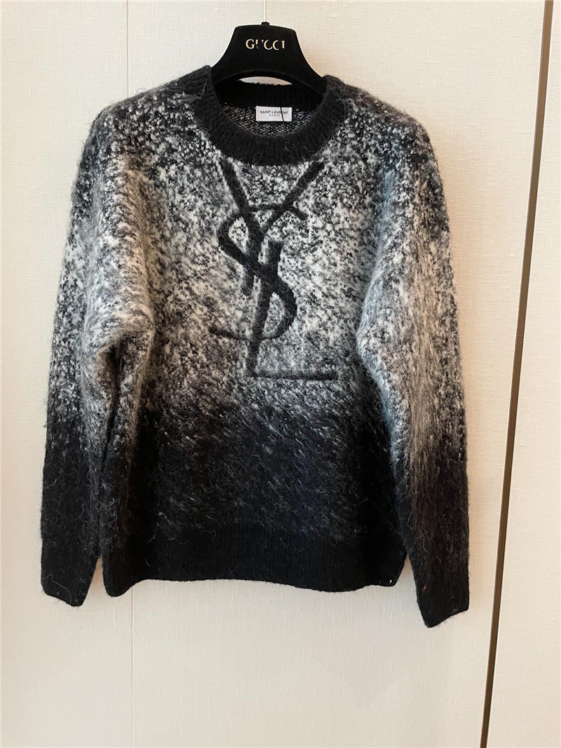 Y51 logo gradient mohair sweater in black