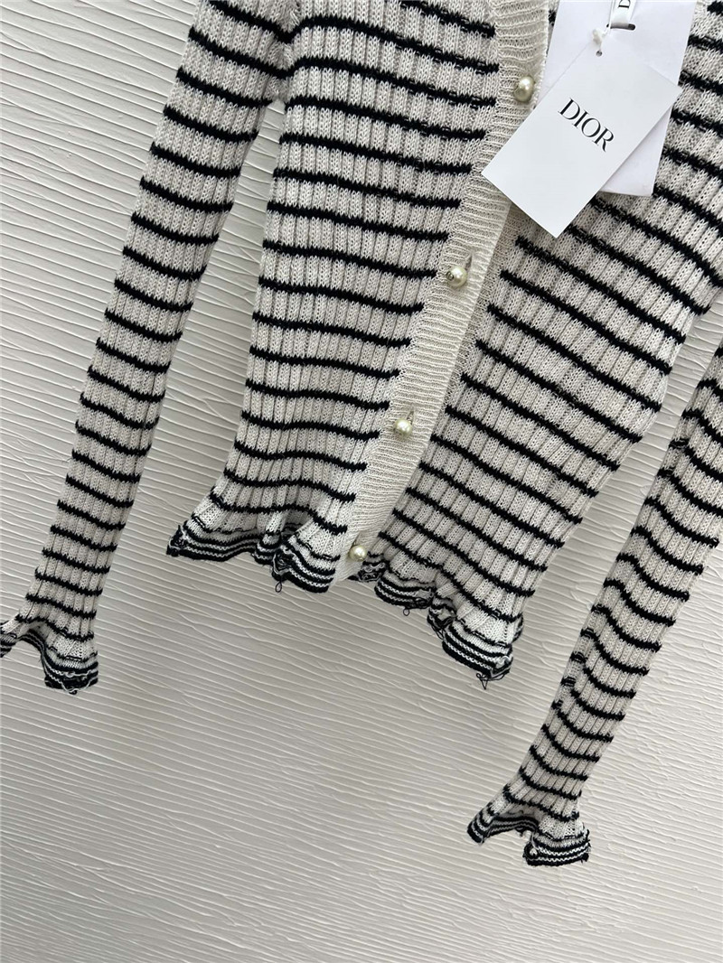 D10r lace cuffs striped cardigan