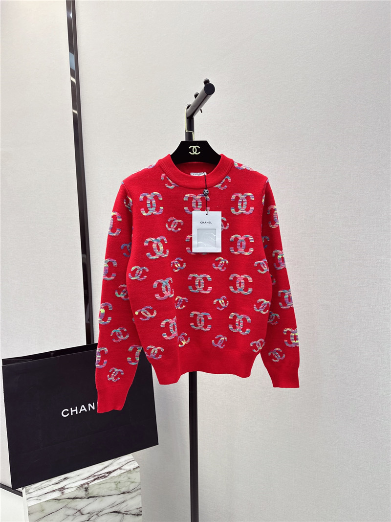 Ch**el logo embroidered sweater red