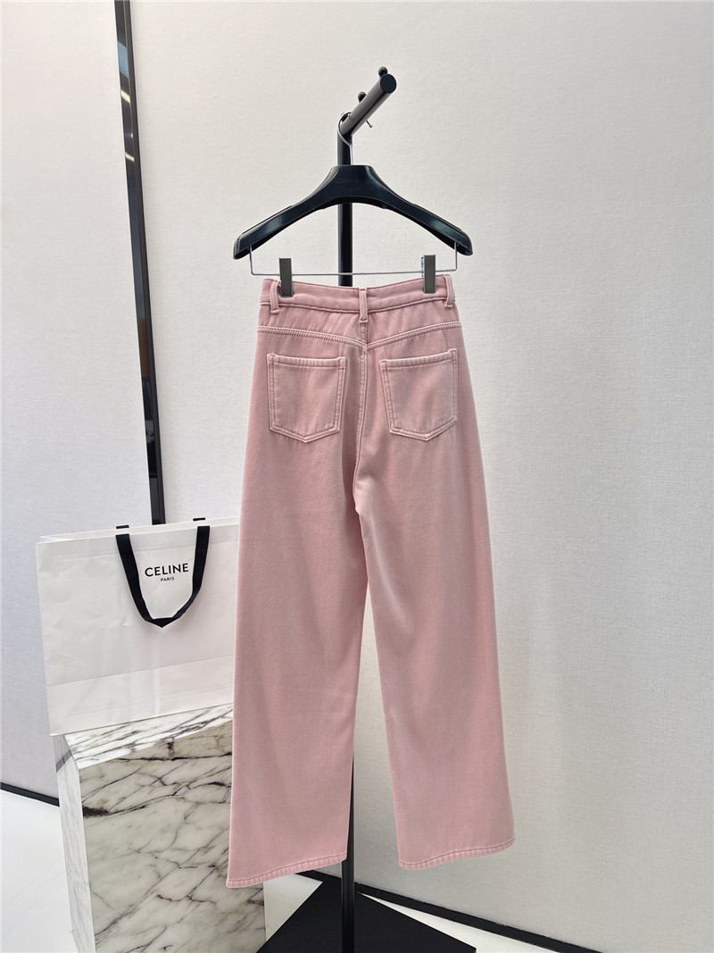 Ce1i*e new logo flocked decorative velvet jeans