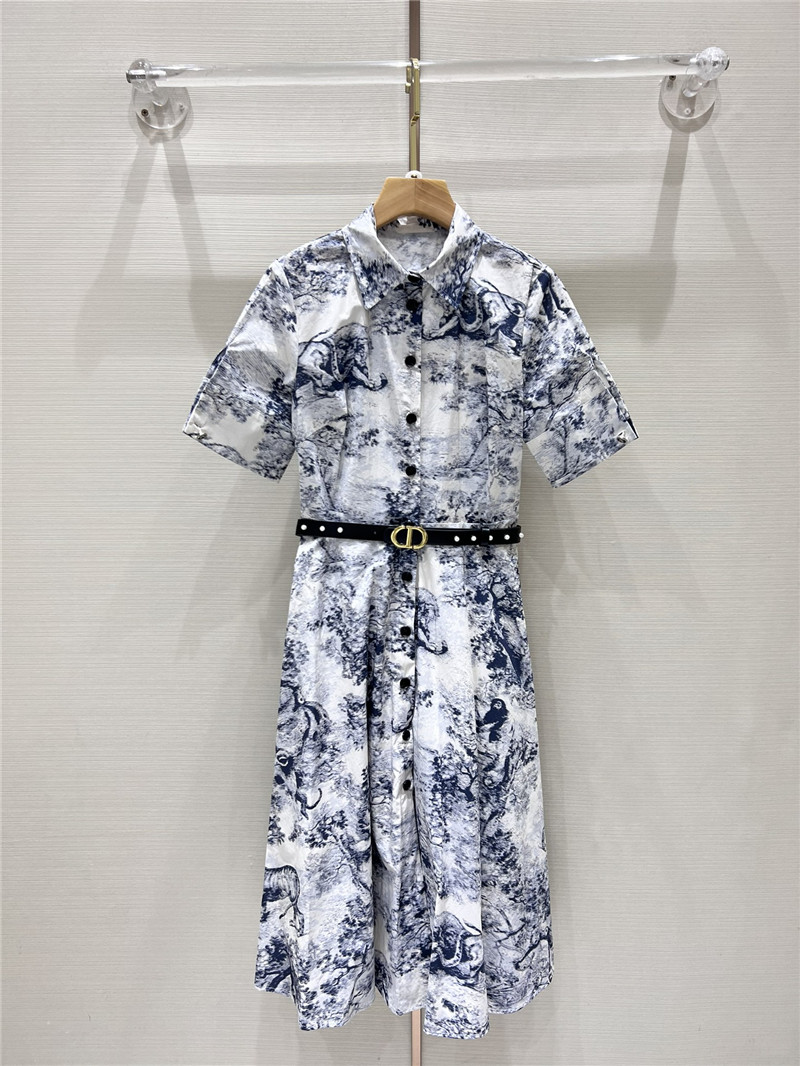 D10r classic jungle pattern wide waisted dress