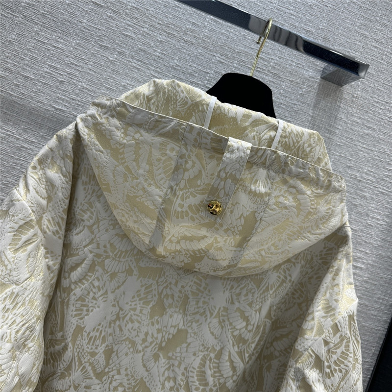 D10r rui butterfly flower element jacquard fabric hooded jacket