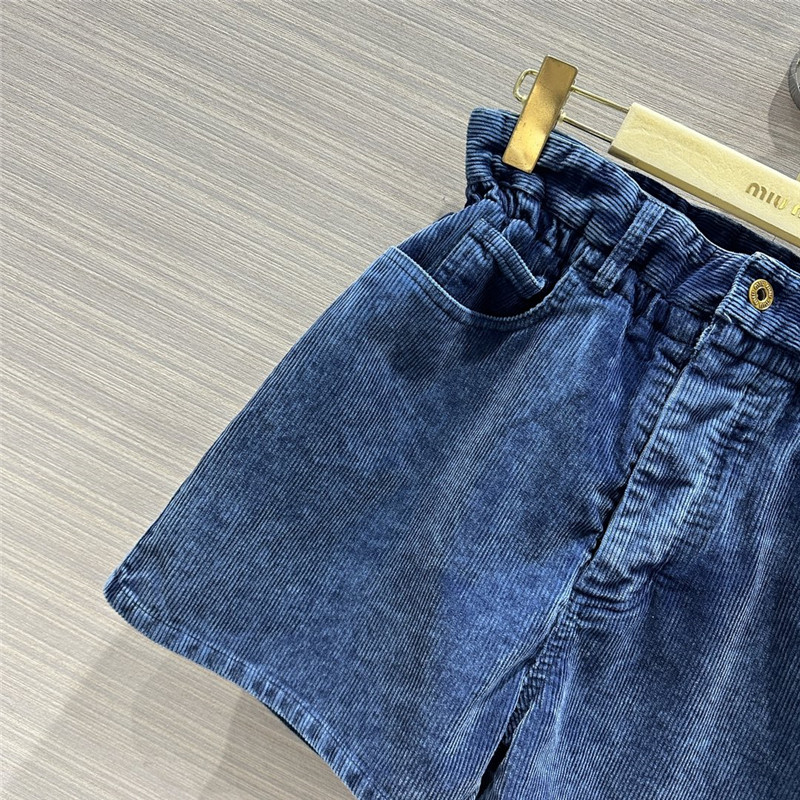 M1um1u distressed washed corduroy shorts
