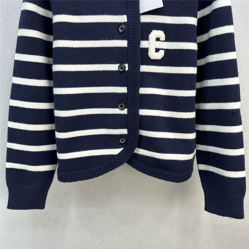 Ce1i*e appliqué striped cardigan