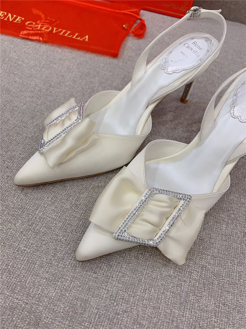 rene caovilla new satin bow high heels
