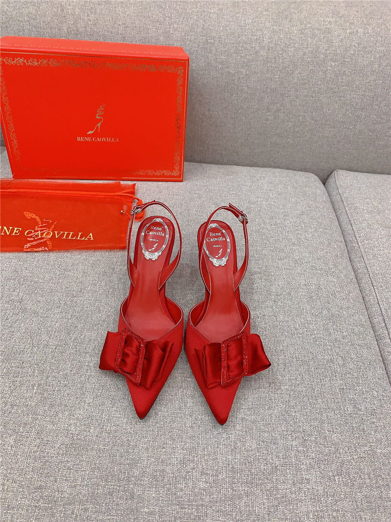 rene caovilla new satin bow high heels