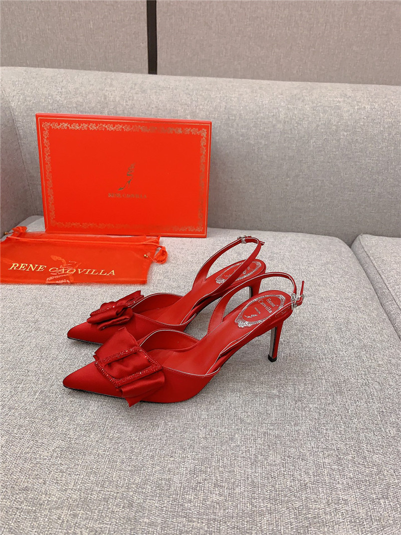 rene caovilla new satin bow high heels