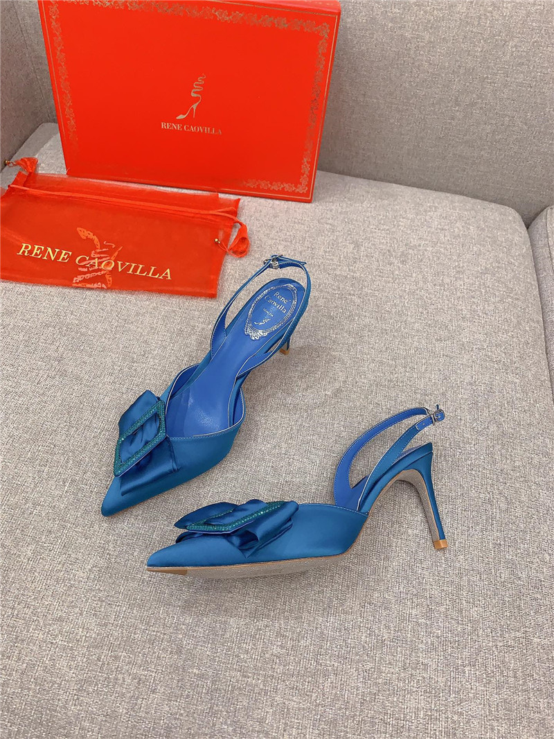 rene caovilla new satin bow high heels