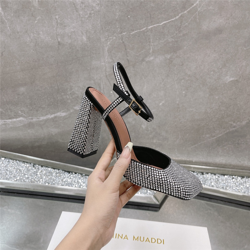 Amina Muaddi angular square-toe sandals
