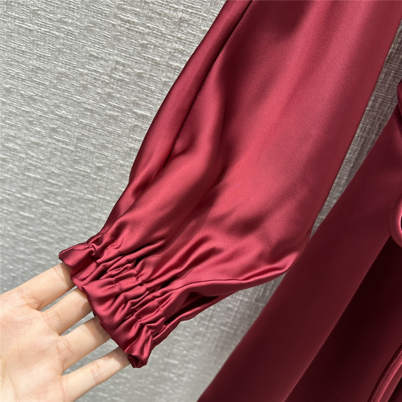 F**di bordeaux red v-neck dress