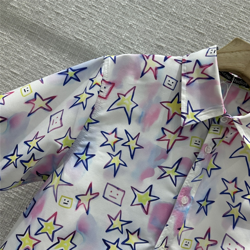 acne studios colorful star smiley printed shirt