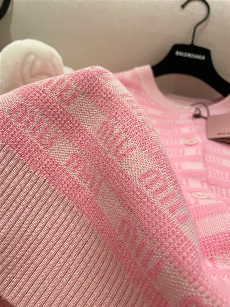 Miu Miu Logo Jacquard Knit Cardigan