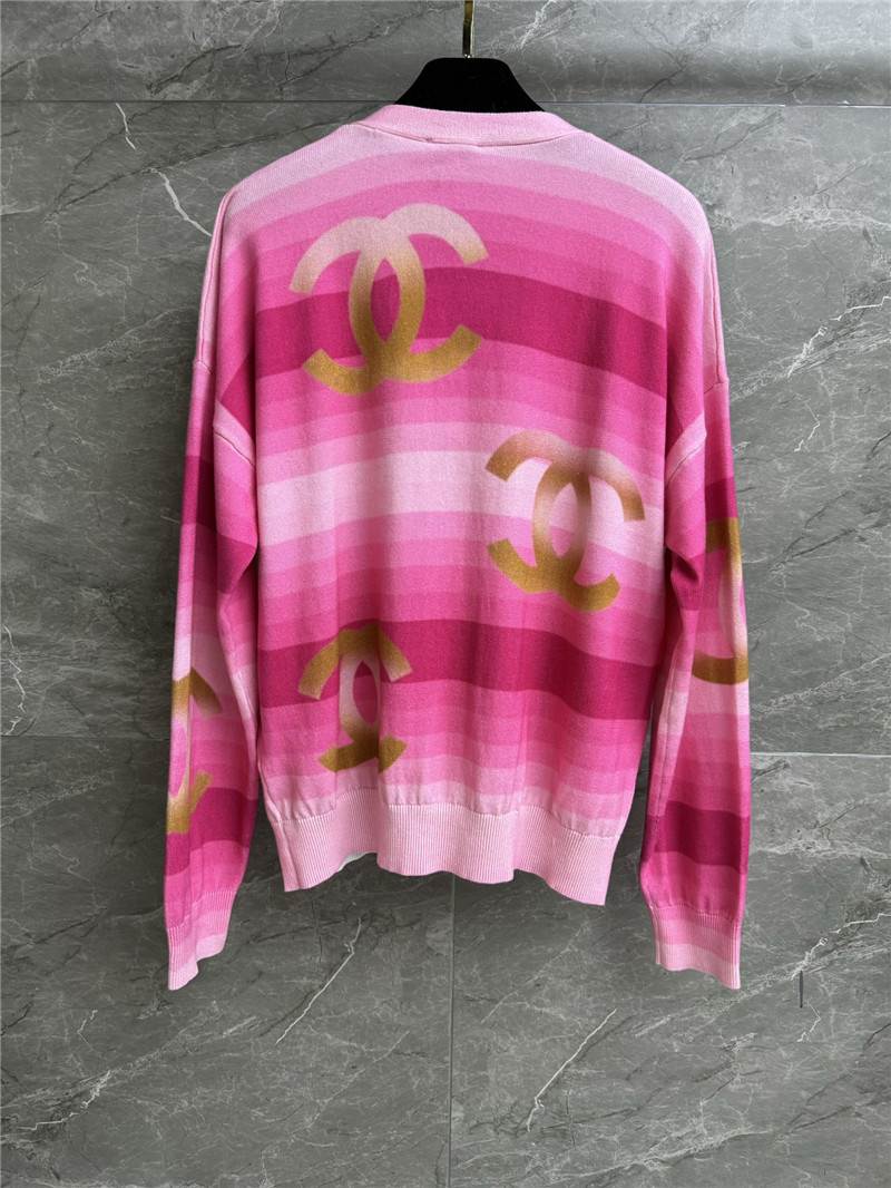 Ch**el logo gradient pink cardigan