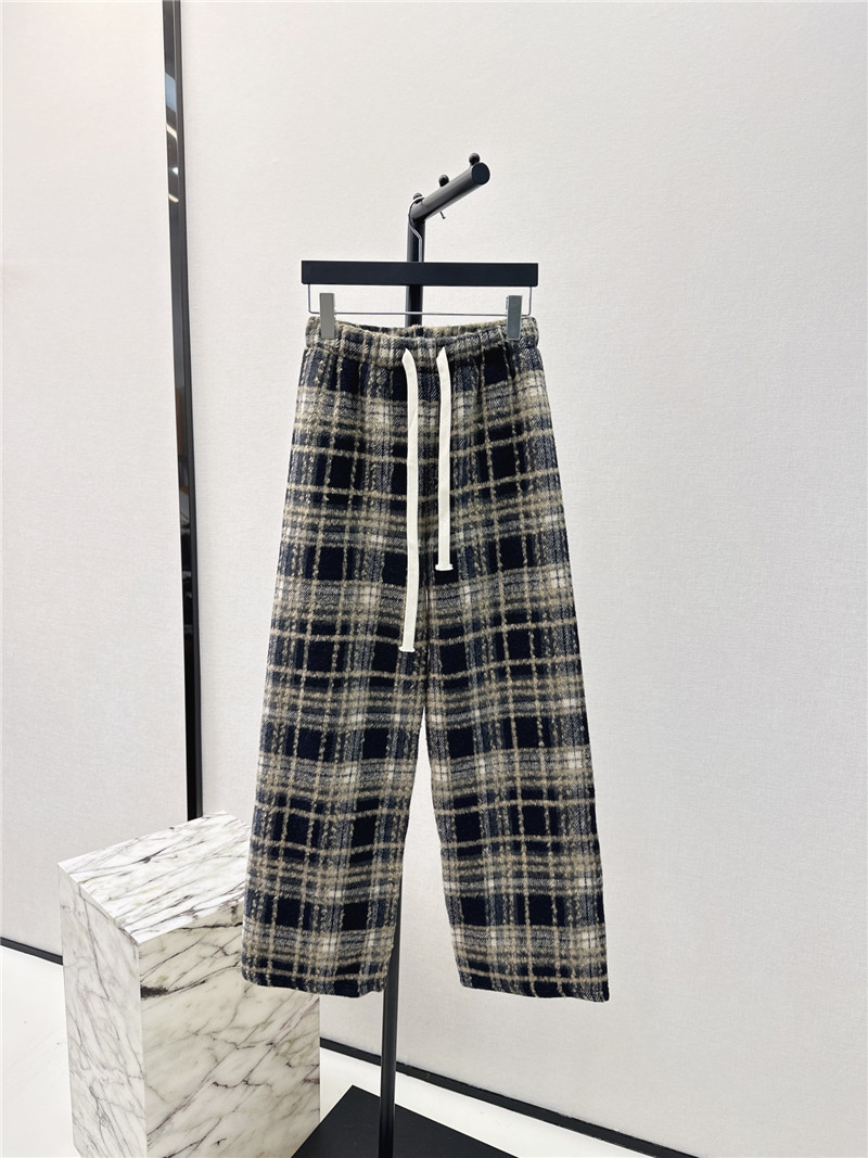 D10r drawstring checked straight-leg pants