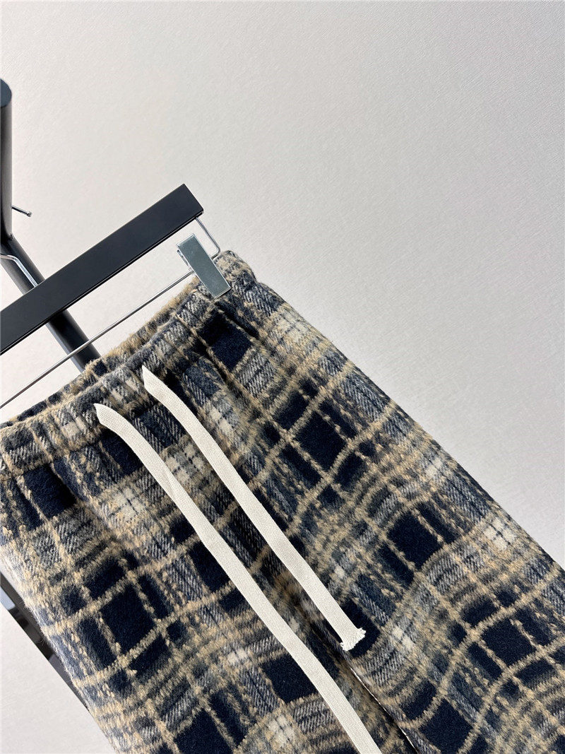 D10r drawstring checked straight-leg pants