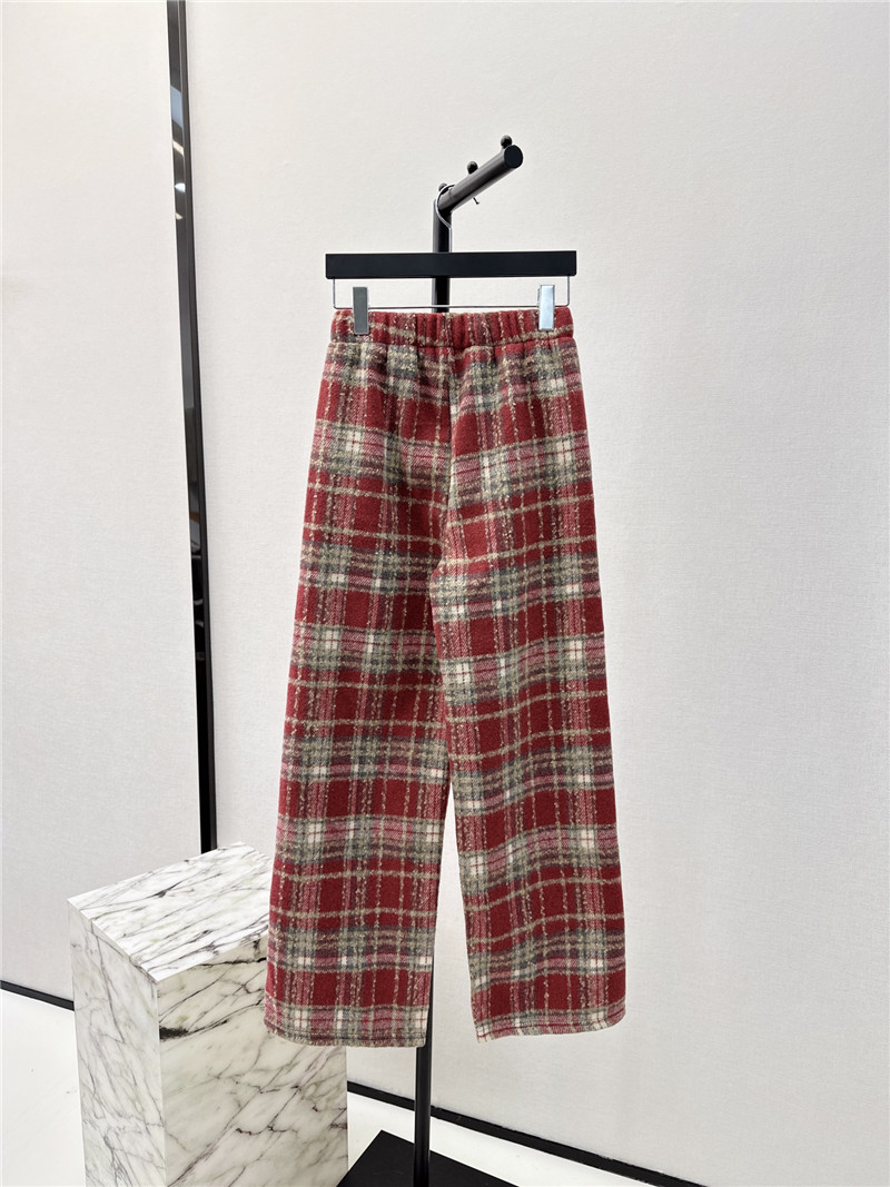 D10r drawstring checked straight-leg pants