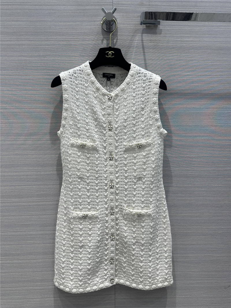 Ch**el hollow embossed woven tank top dress