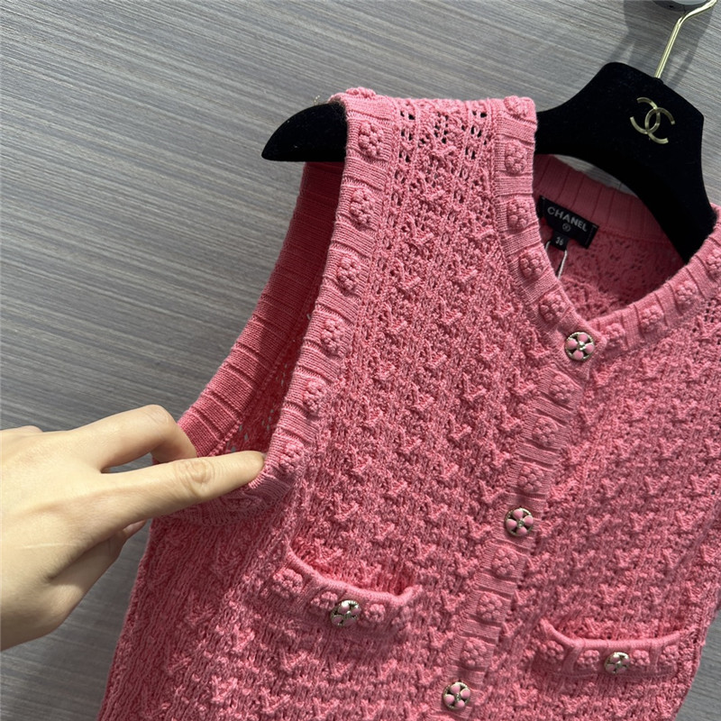 Ch**el hollow embossed woven tank top dress