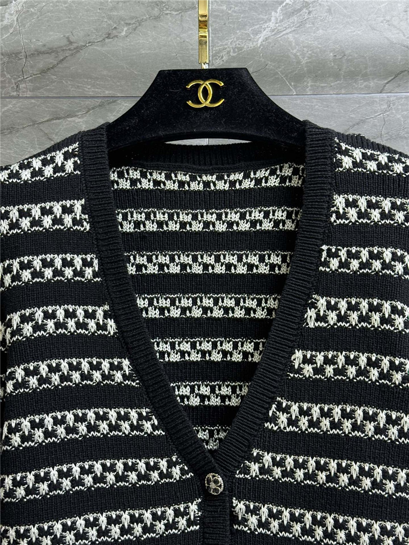 Ch**el crochet striped cardigan
