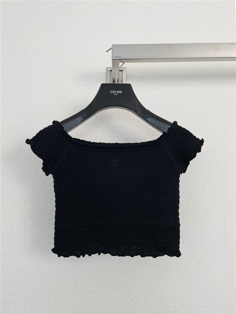 Ce1i*e pleated one-shoulder crop top