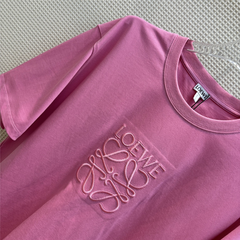 L0ew* letter embroidered short sleeve t-shirt