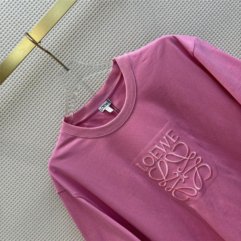 L0ew* letter embroidered short sleeve t-shirt
