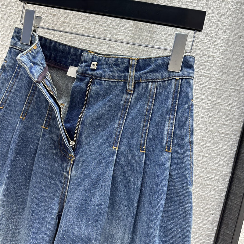 Va1e*ntin0 gradient color block denim wide leg pants