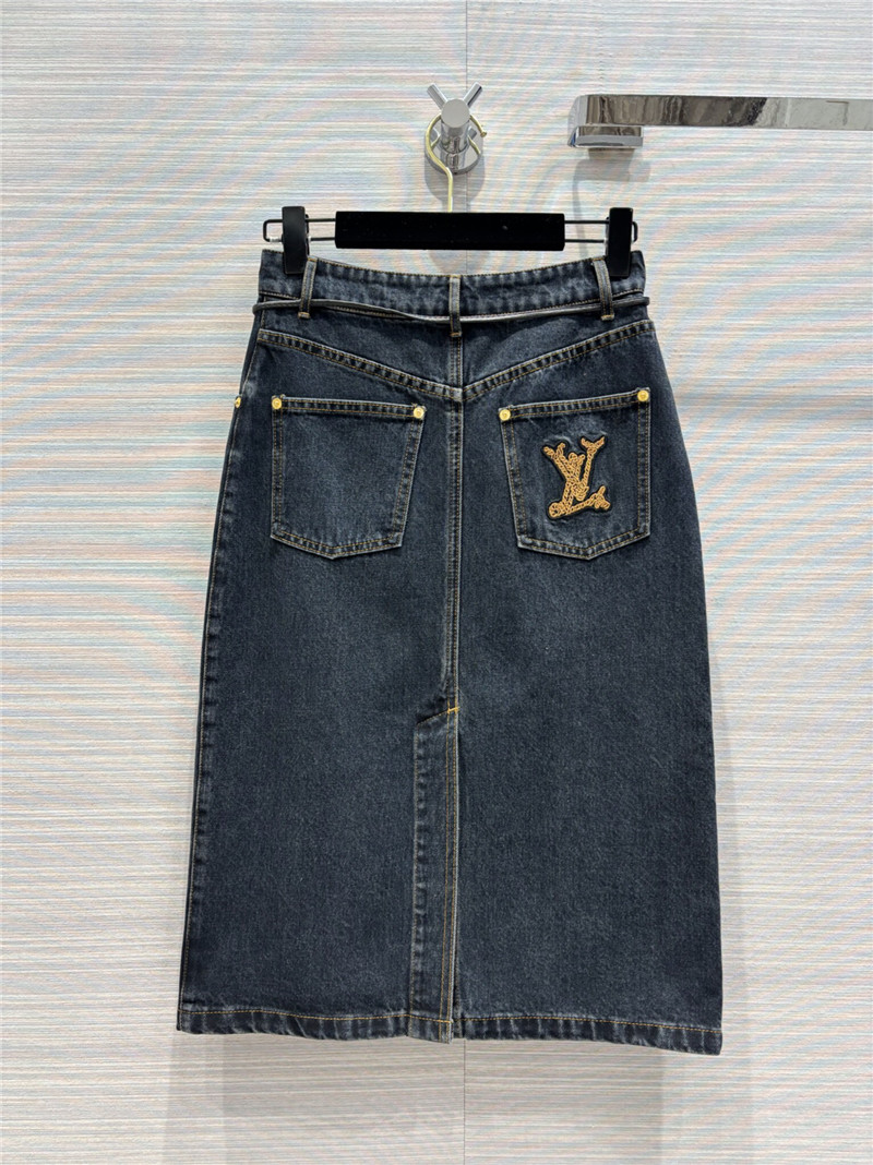 l0vis Vvtt0n lv new nautical nautical series denim long skirt