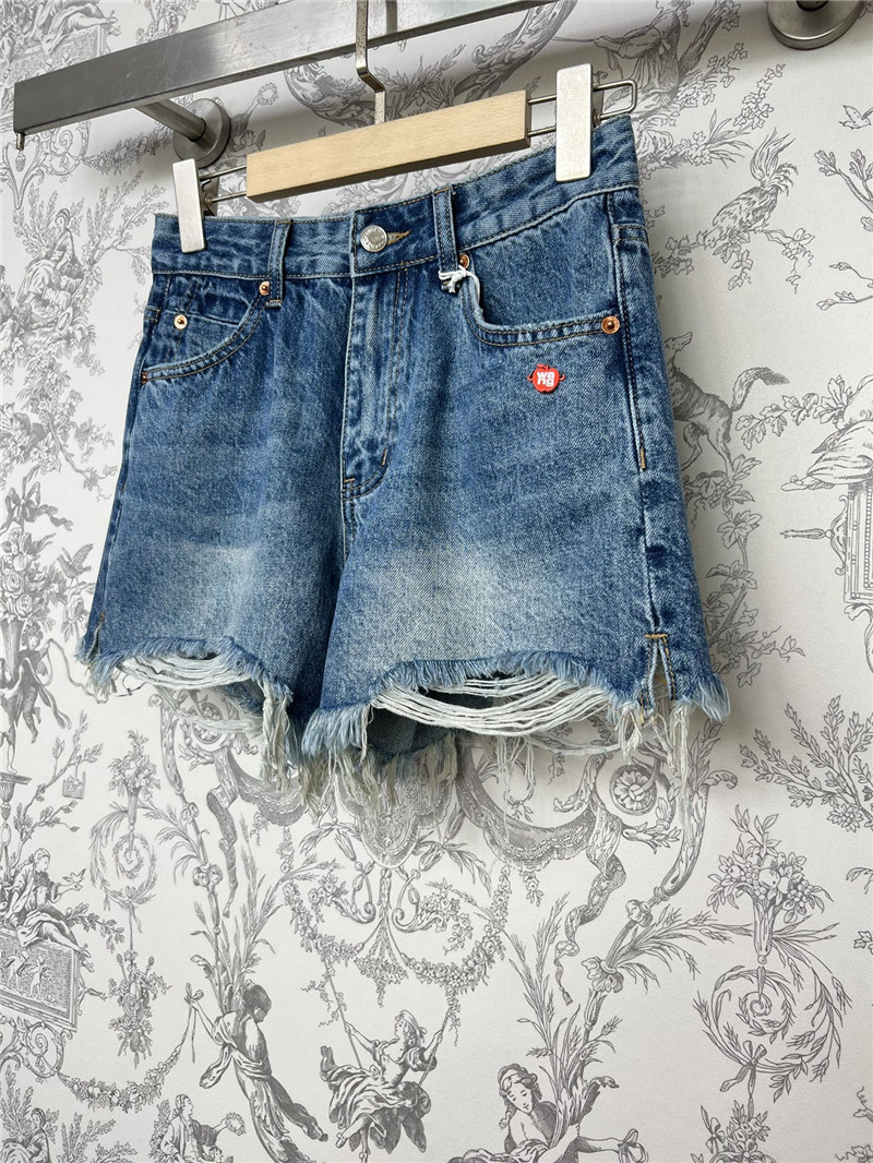 A1exa*der wang new distressed denim shorts