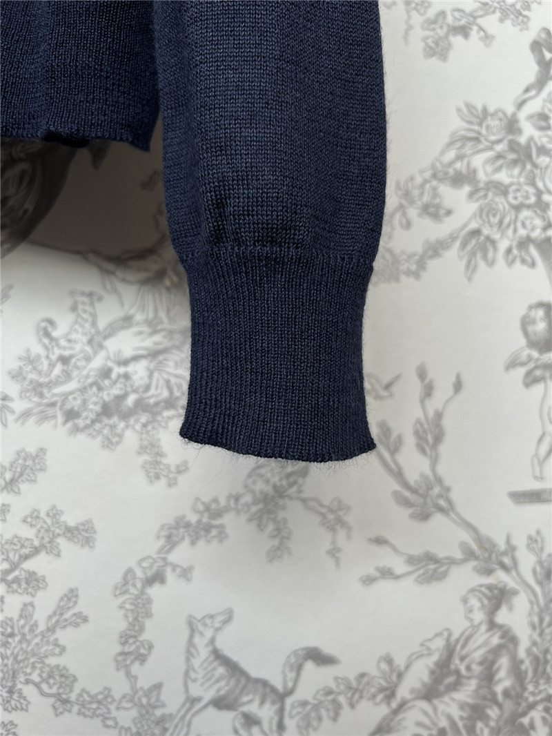 M1um1u new polo collar knitted long sleeves