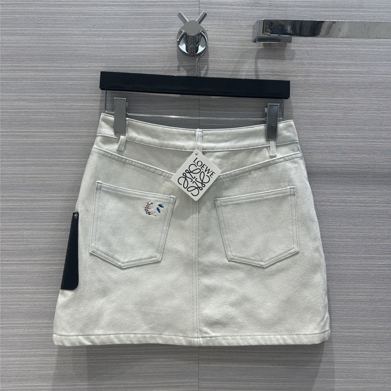 L0ew* colorful denim denim skirt