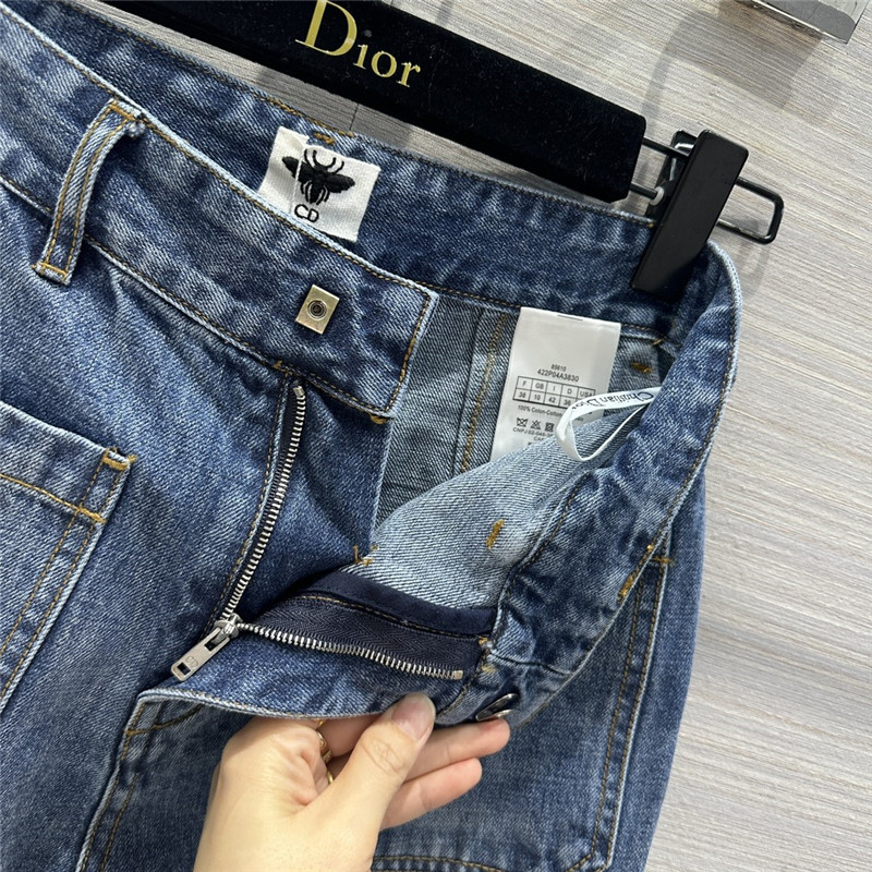 D10r mid-high waist double pocket straight jeans