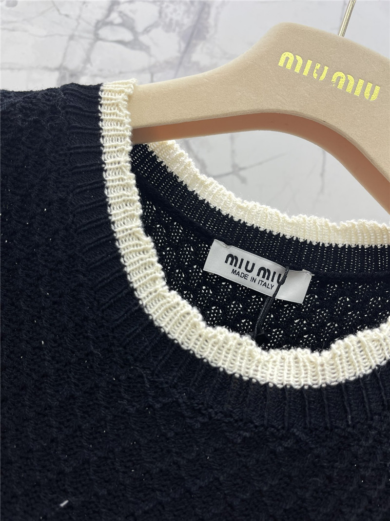 M1um1u hot rhinestone cake sleeve sweater